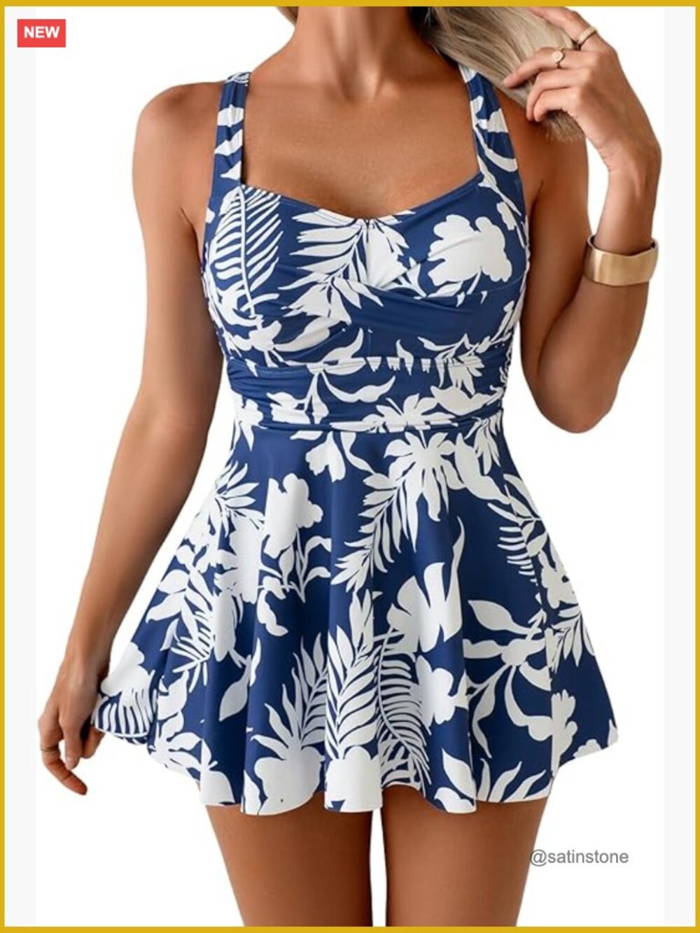 Tummy Control Wrap One Piece Swimdress Modest Swimsuit